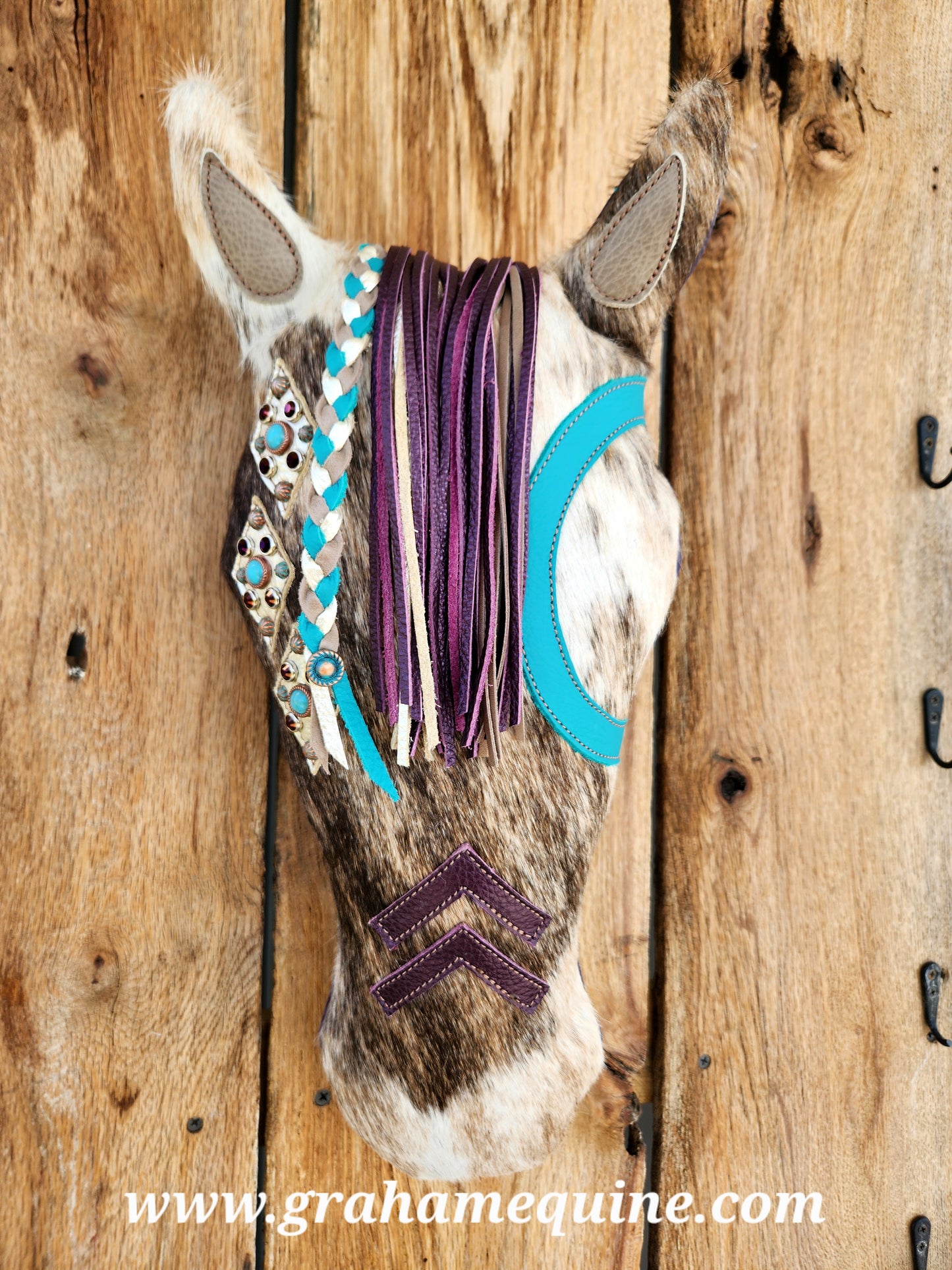 War Pony Pillow, Purple Brindle