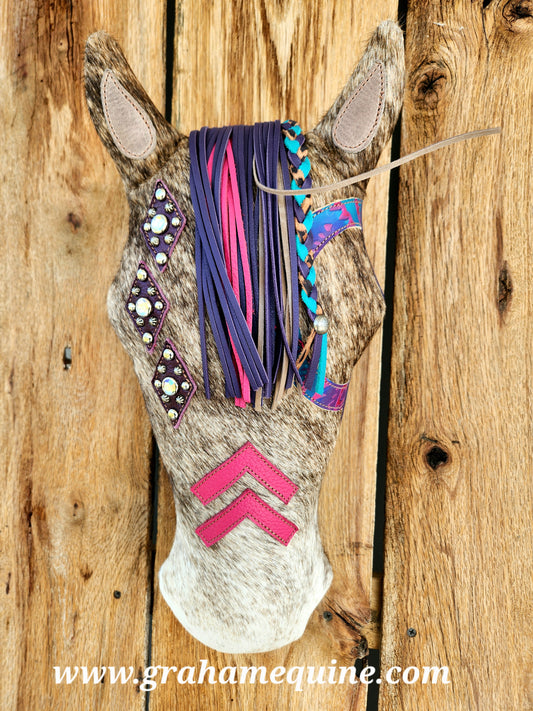 War Pony Pillow, Purple & Crystals