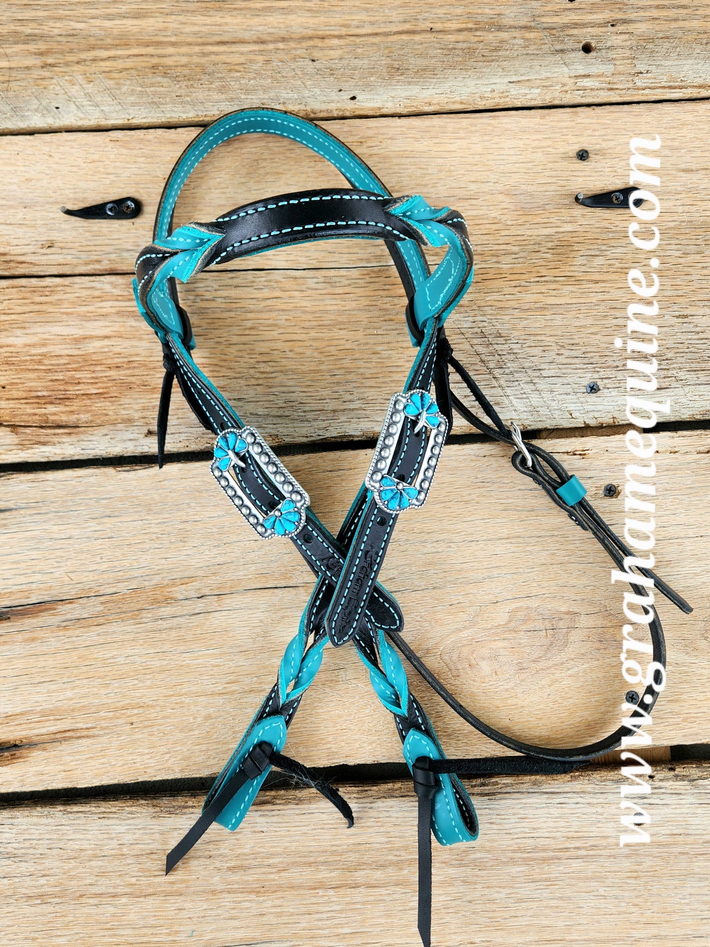 Black & Turquoise Browband