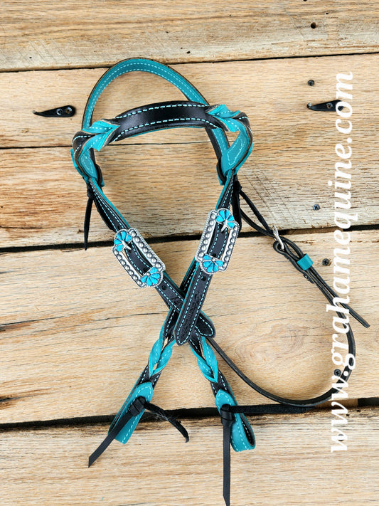 Black & Turquoise Browband