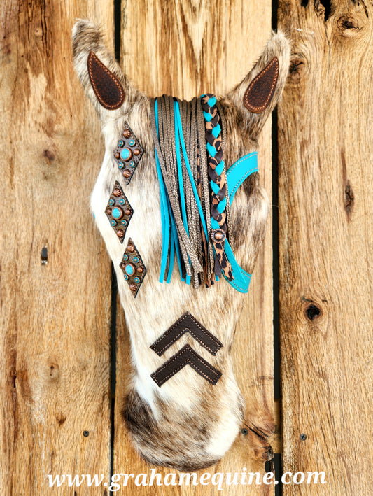 War Pony Pillow, Turquoise & Lt Brindle