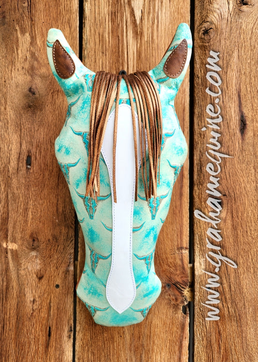 Pillow Ponies- Turquoise Skulls Blaze