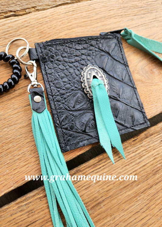 Mini Wallet, Turquoise Concho