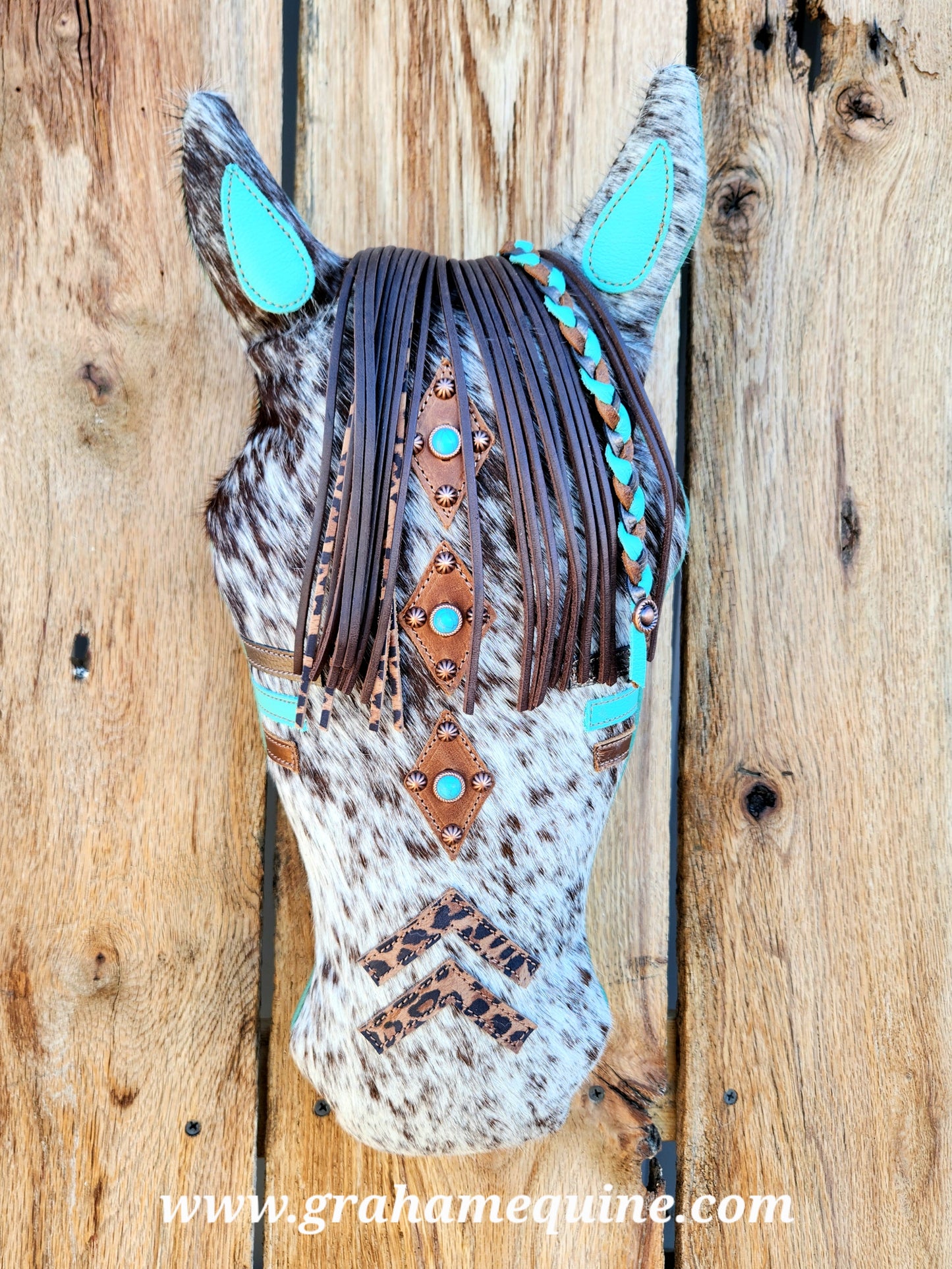 War Pony Pillow, Turquoise/ Speckled