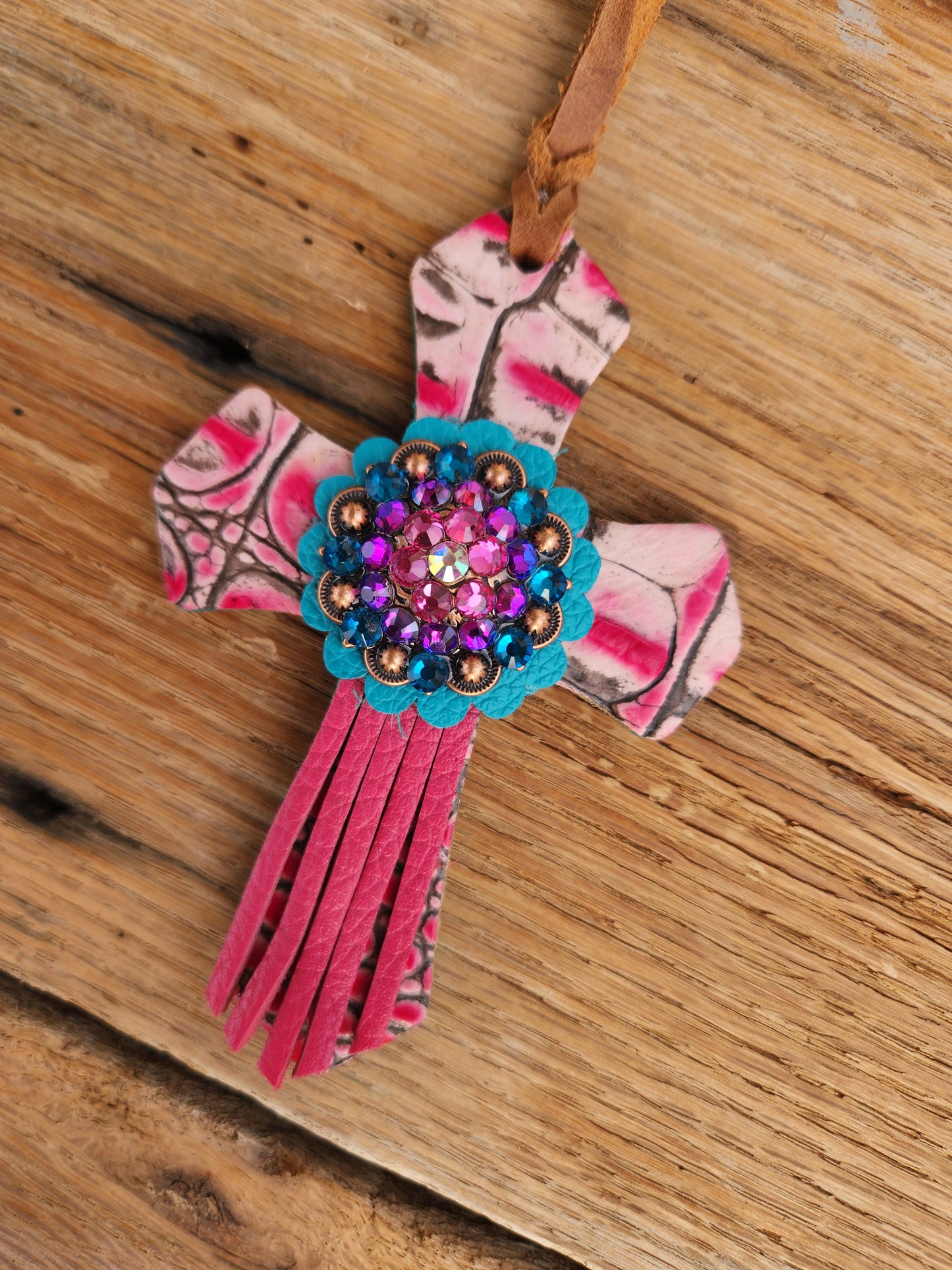 Pink Cross Fringe