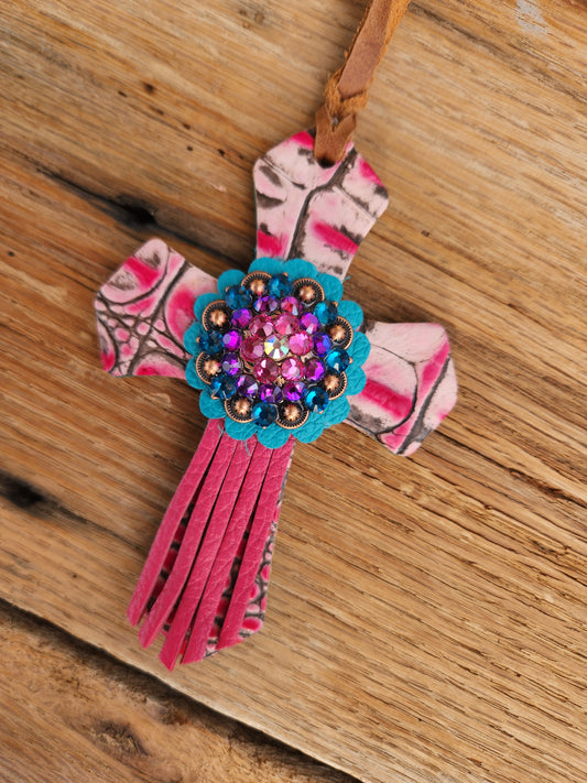 Pink Cross Fringe