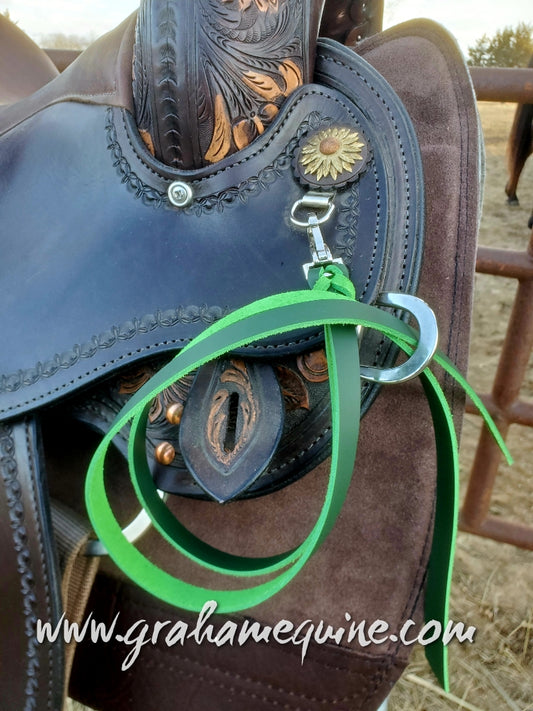 Green Latigo Saddle Strings
