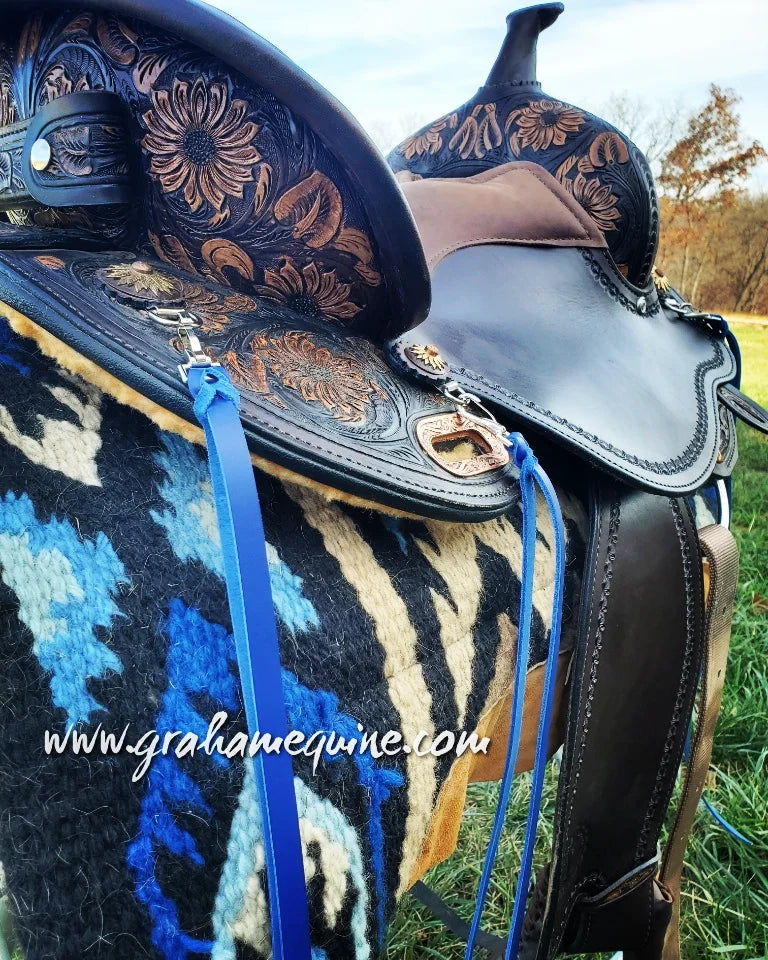 Royal Blue Latigo Saddle Strings