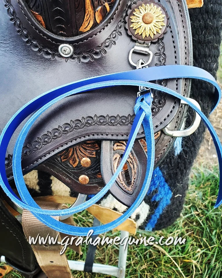 Royal Blue Latigo Saddle Strings
